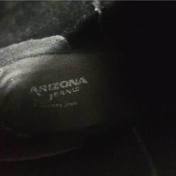 Arizona Jean Company 10W Black Faux Suede Zipper Heels Women’s Booties - Picture 7 of 8